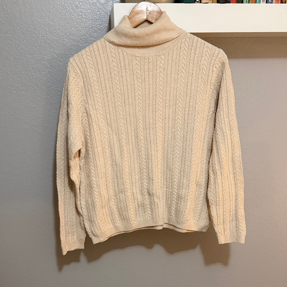 Cozy Cream Cable Knit Turtleneck Sweater